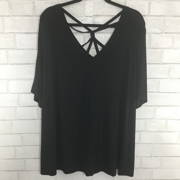 Lane Bryant Tops - Black Lane Bryant Cage Back Tee, Size 22/24, NWT